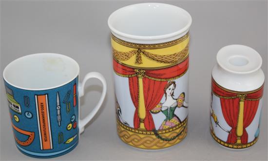 Fornasetti for Rosenthal: Four Commedia dellArte items, 9cm, the majority boxed (5)